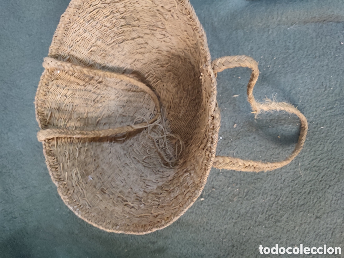 Antiques: Cesta de esparto dos asas