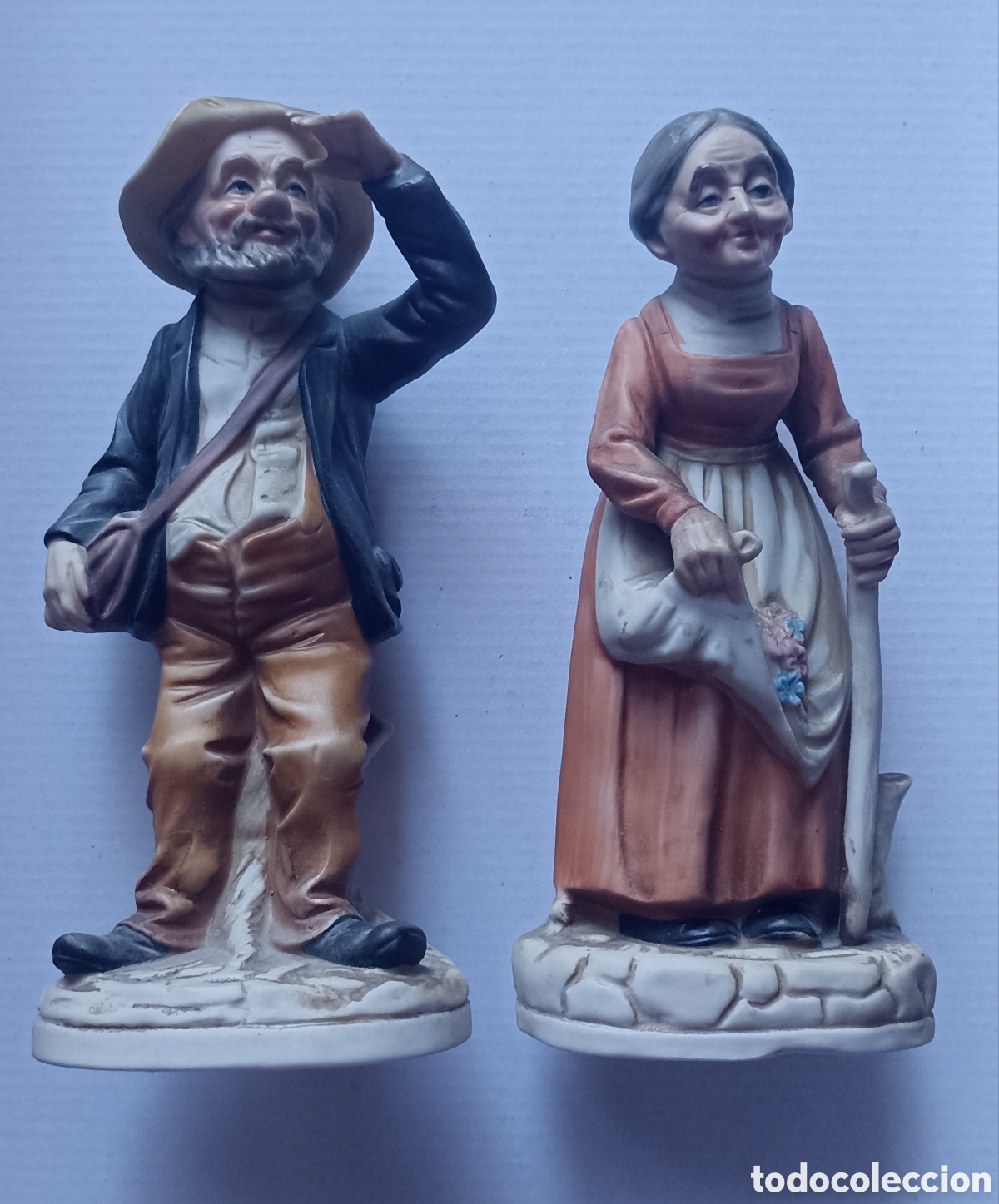 Antig&uuml;edades: Pareja de campesinos abuelos cer&aacute;mica