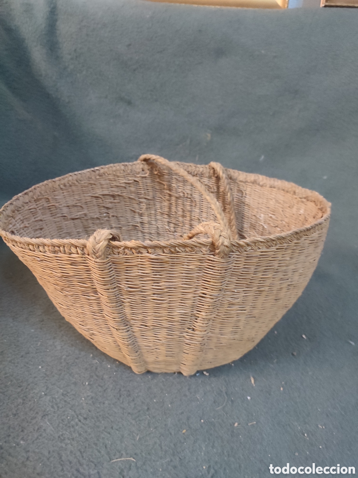 Antig&uuml;edades: Cesta dos asas de esparto - Foto 1