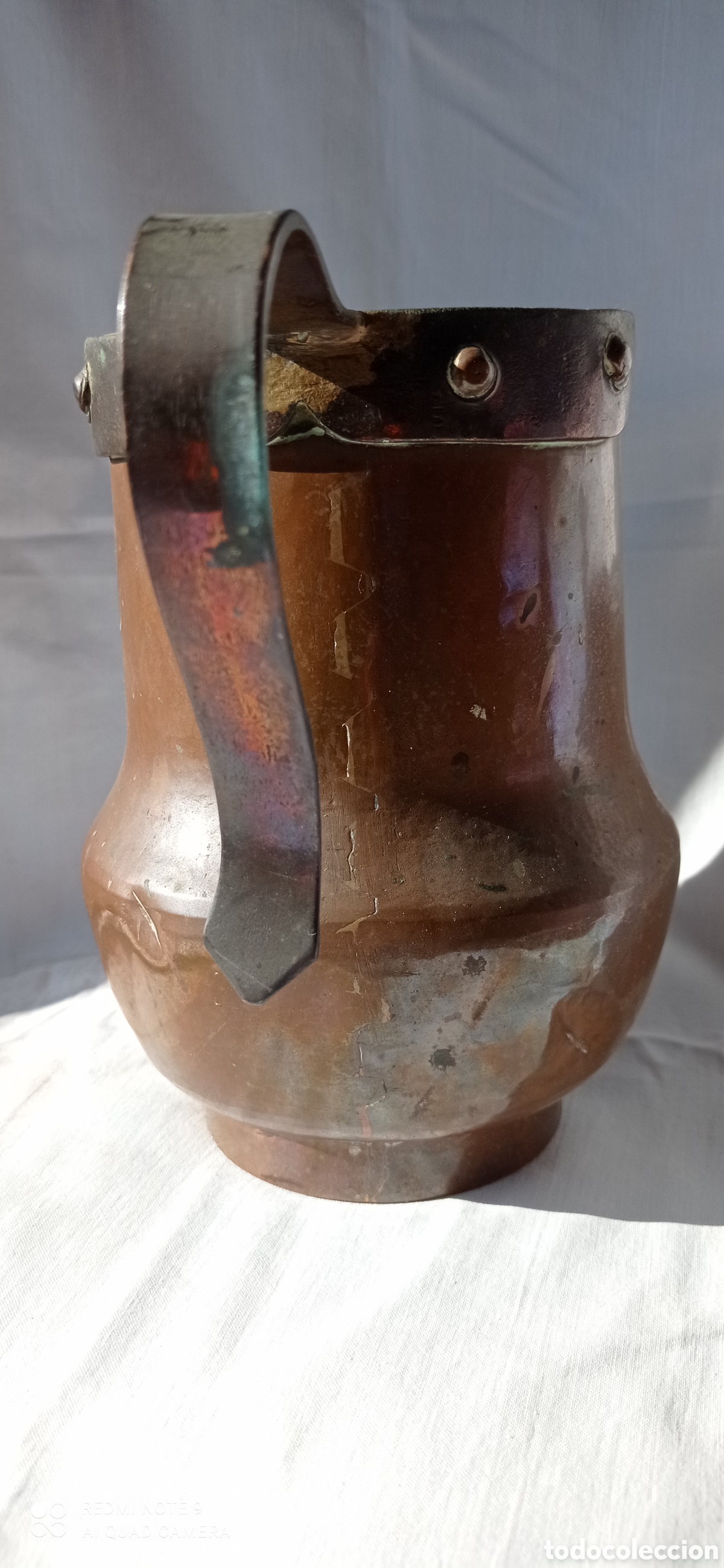Antig&uuml;edades: Antigua jarra de cobre. - Foto 5