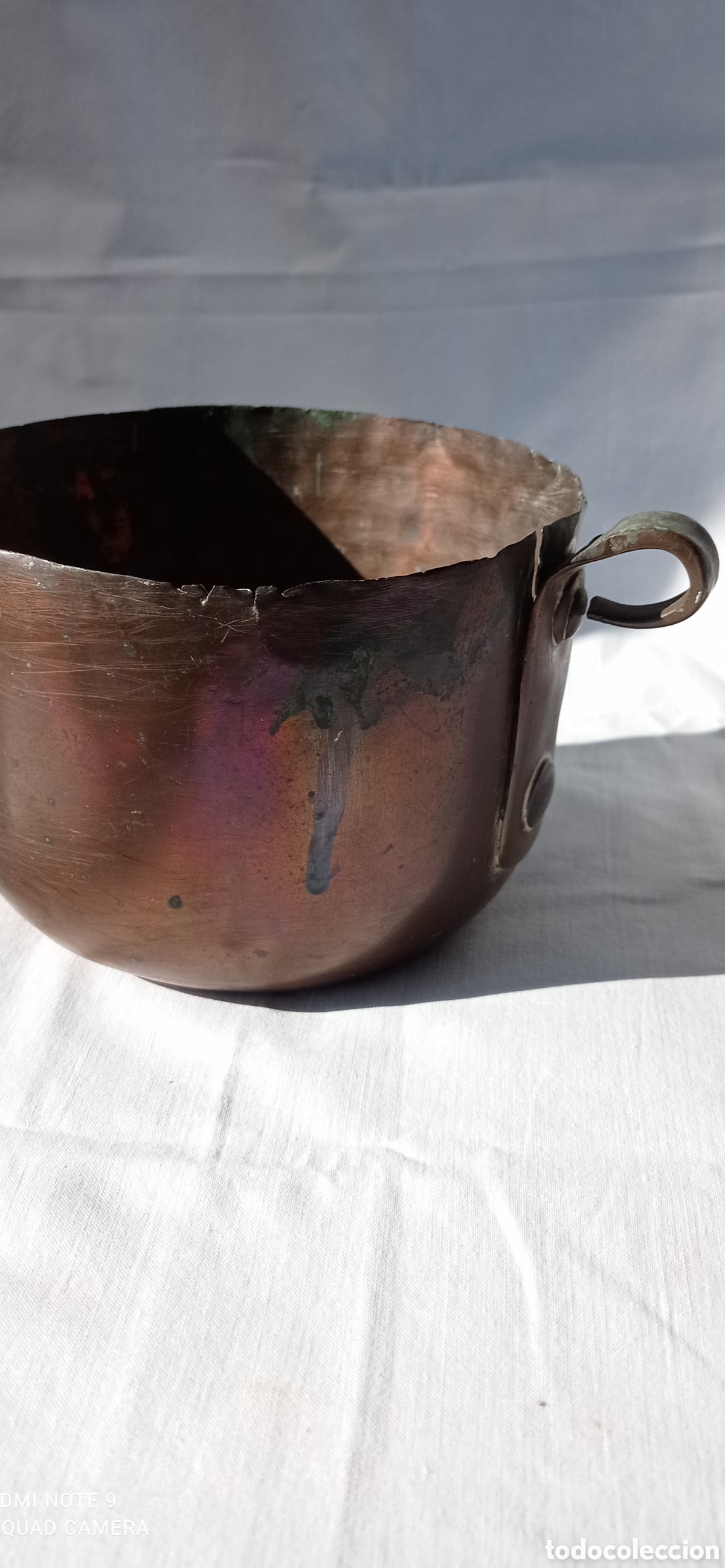 Antig&uuml;edades: Cazo antiguo de cobre. - Foto 1