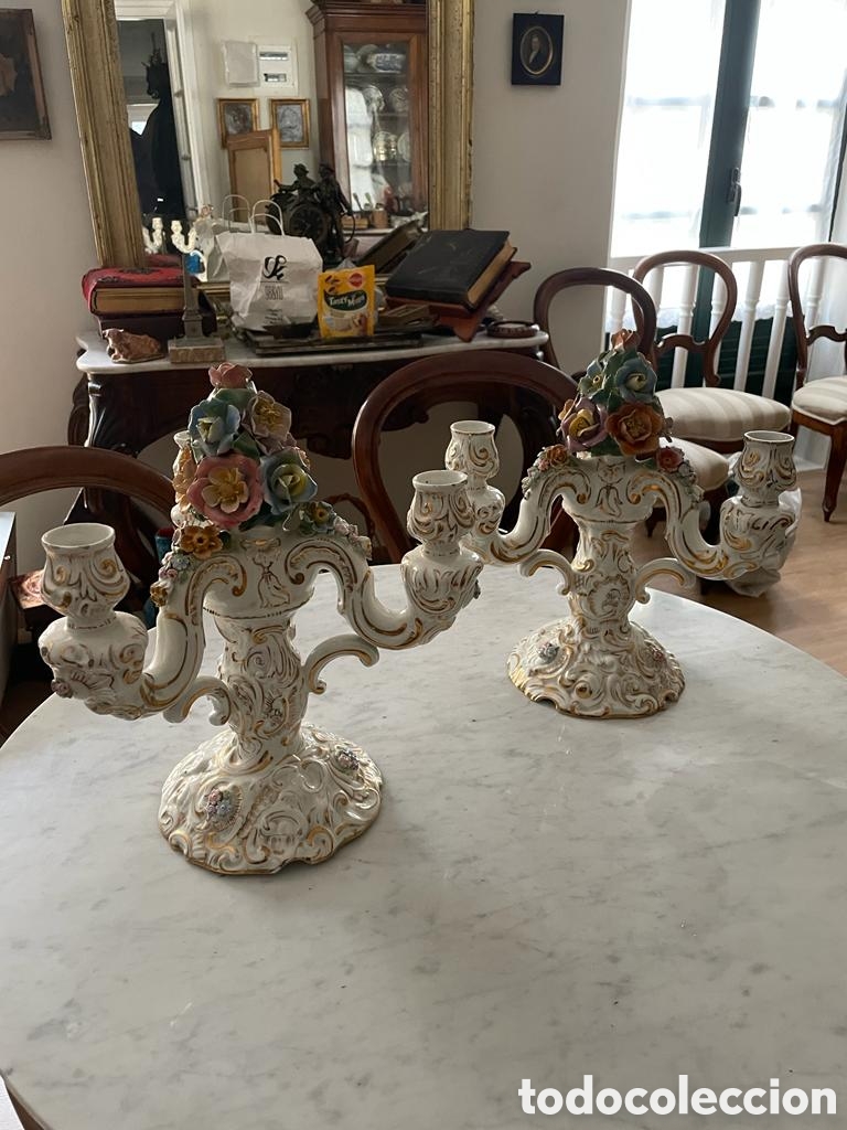 Antig&uuml;edades: Candelabros de ceramica - Foto 2