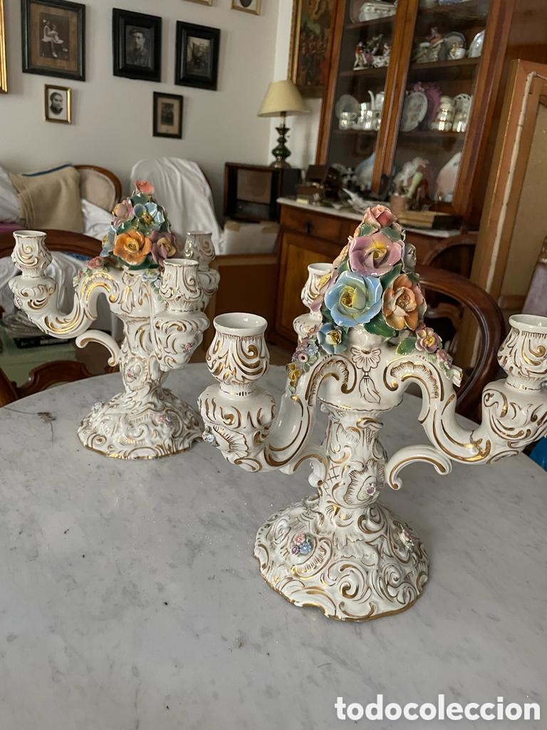 Antig&uuml;edades: Candelabros de ceramica - Foto 3