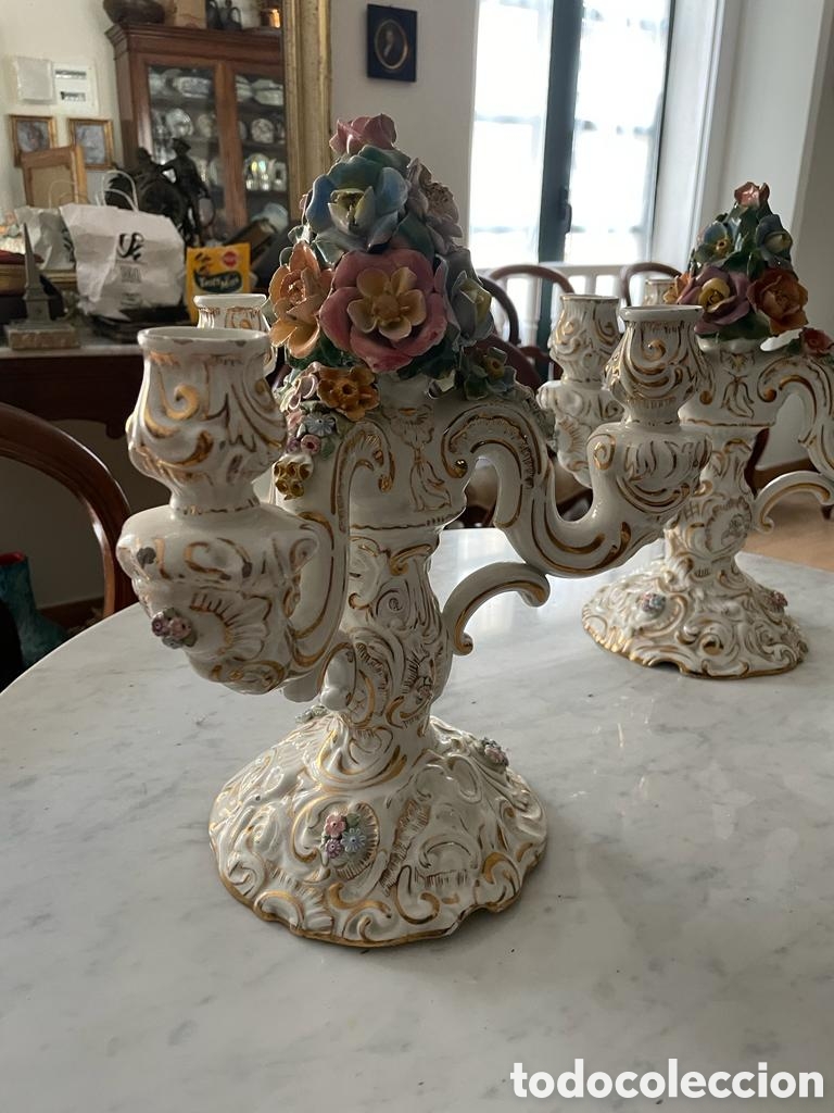 Antig&uuml;edades: Candelabros de ceramica - Foto 1