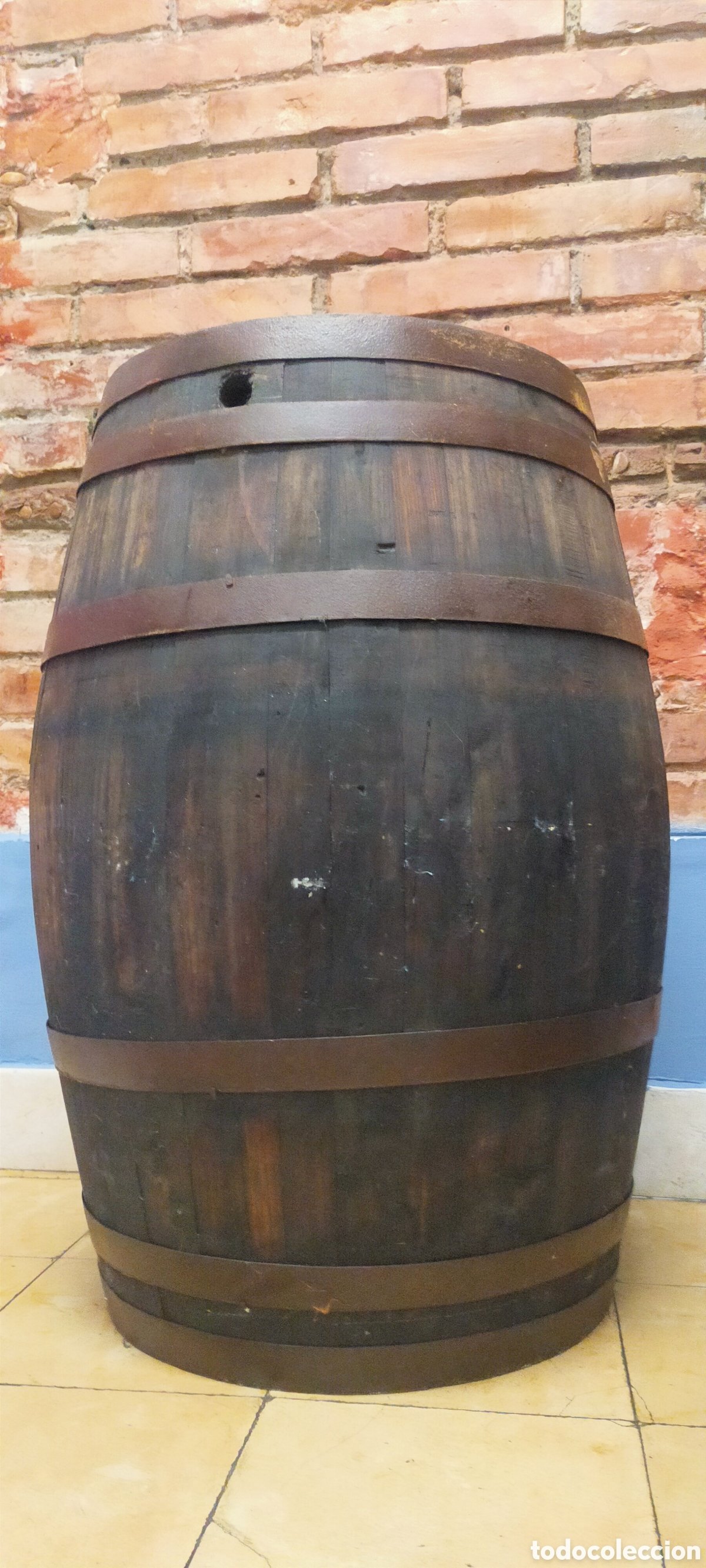 antiguo barril o barrica de madera y aros de hi - Compra venta en  todocoleccion