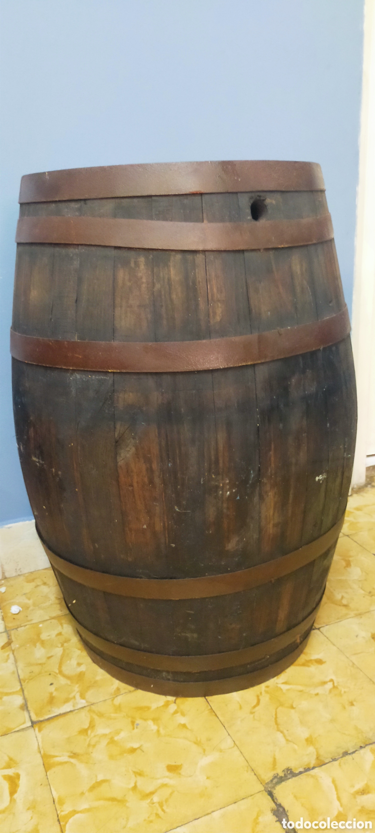 antiguo barril o barrica de madera y aros de hi - Compra venta en  todocoleccion