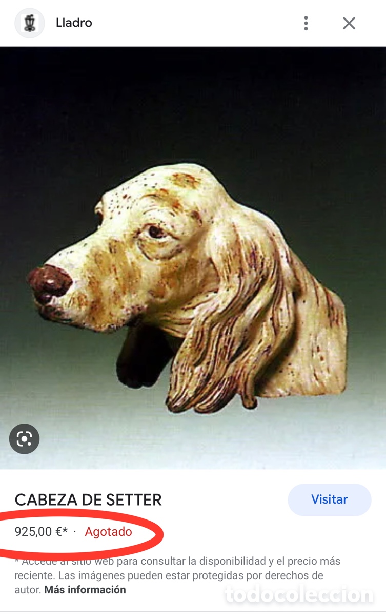 Antig&uuml;edades: REF: 01012045 &ldquo;CABEZA DE SETTER&rdquo; LLADR&Oacute; - Foto 8