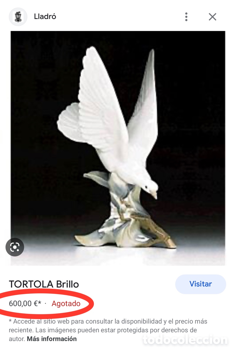 Antig&uuml;edades: REF: 01004550 &ldquo;TORTOLA&rdquo; LLADR&Oacute; - Foto 9