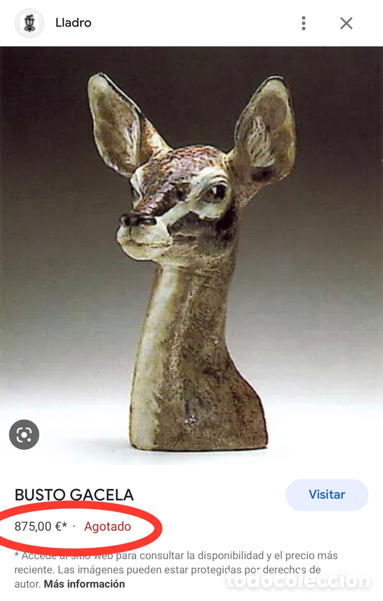 Antig&uuml;edades: REF: 01012040 &ldquo;BUSTO DE GACELA&rdquo; LLADR&Oacute; - Foto 6