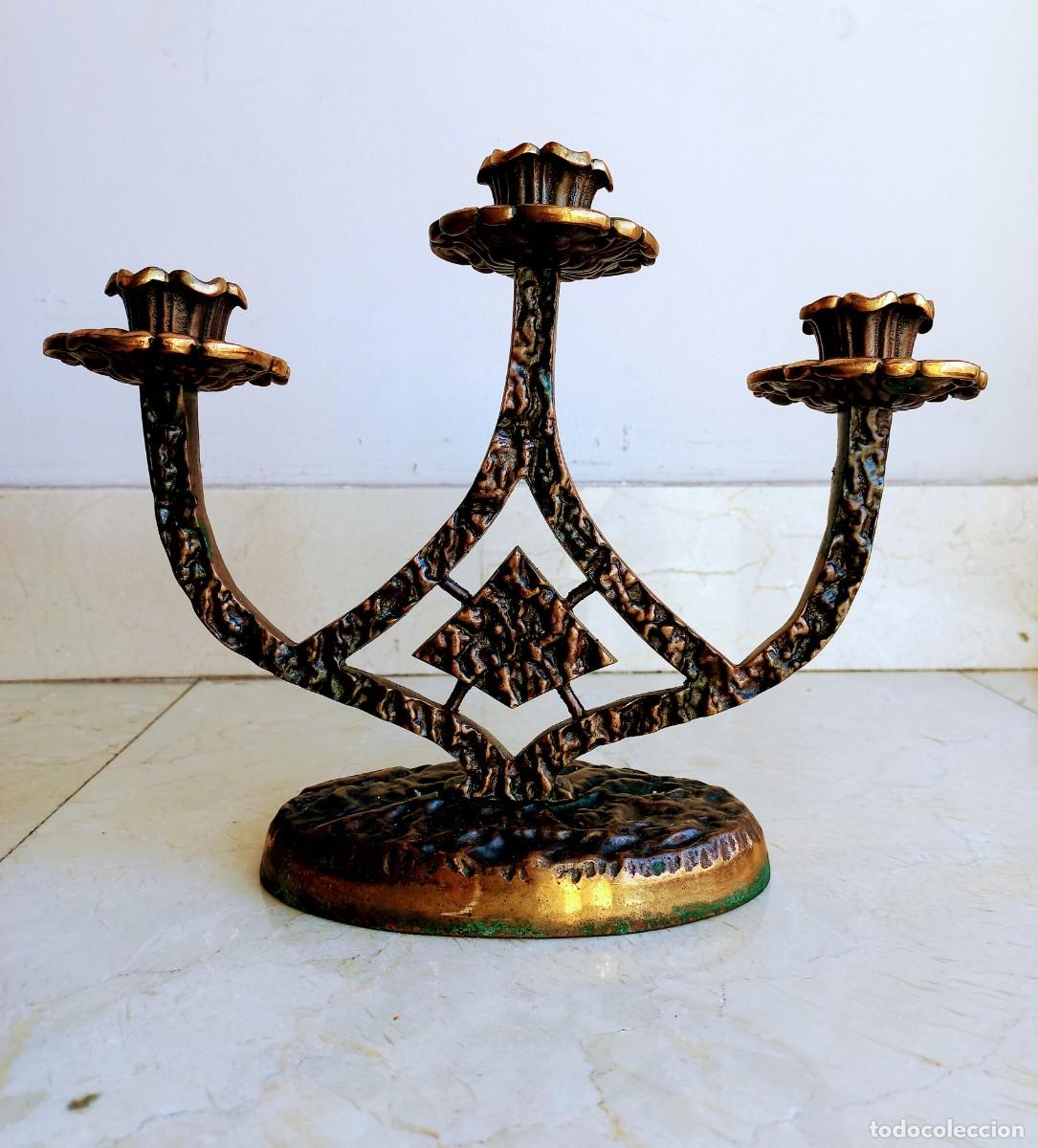 Antig&uuml;edades: Candelabro brutalista bronce alem&aacute;n - Foto 1