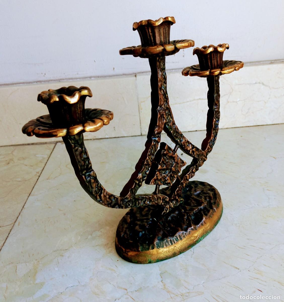 Antig&uuml;edades: Candelabro brutalista bronce alem&aacute;n - Foto 2