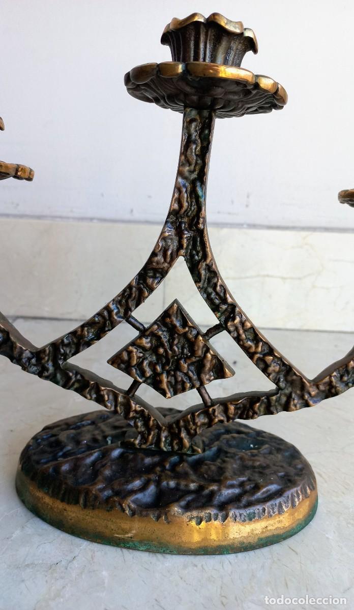 Antig&uuml;edades: Candelabro brutalista bronce alem&aacute;n - Foto 3