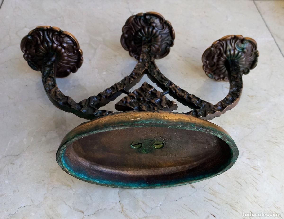 Antig&uuml;edades: Candelabro brutalista bronce alem&aacute;n - Foto 6