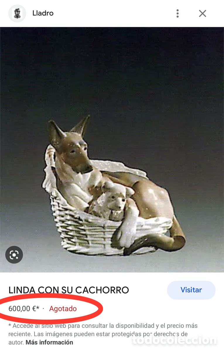 Antig&uuml;edades: REF: 01004731 &ldquo;LINDA CON SU CACHORRO&rdquo; LLADR&Oacute; - Foto 10