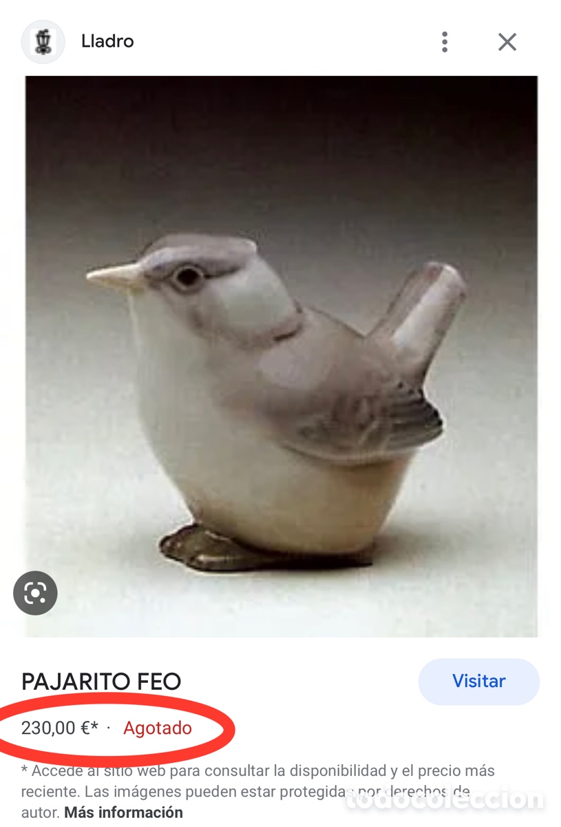 Antig&uuml;edades: REF: 01001053 &ldquo;PAJARITO FEO&rdquo; LLADR&Oacute; - Foto 8