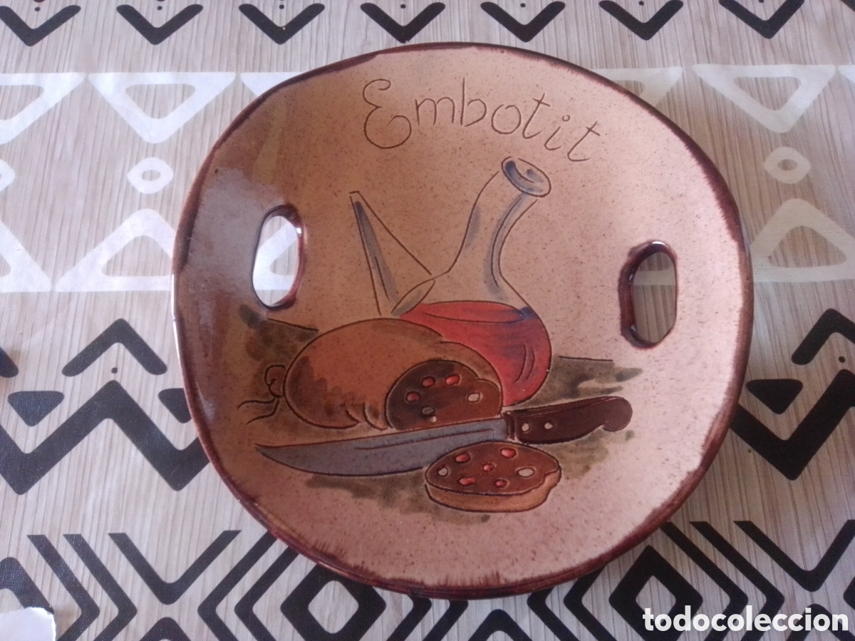 Antig&uuml;edades: BANDEJA &rdquo;EMBOTIT&rdquo;de CER&Aacute;MICA R&Uacute;STICA - Foto 1