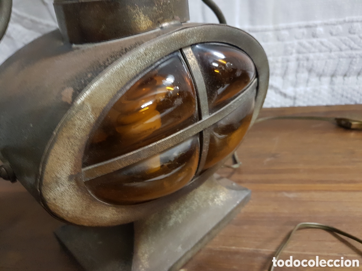 Antig&uuml;edades: Lampara de hierro y cristal soplado - Foto 3