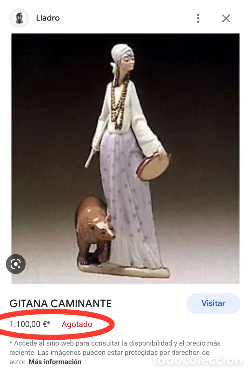 Antig&uuml;edades: REF: 01004919 &ldquo;GITANA CAMINANTE&rdquo; LLADR&Oacute; - Foto 13