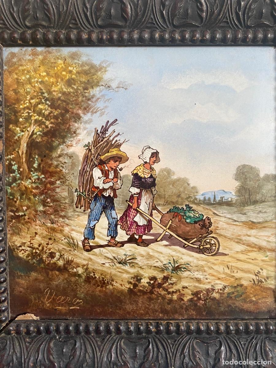 Antig&uuml;edades: -PAREJA DE CUADROS EN AZULEJO - Foto 5