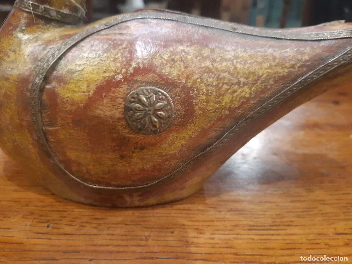 Antig&uuml;edades: PATO DE MADERA CON LATON/BRONCE. - Foto 4