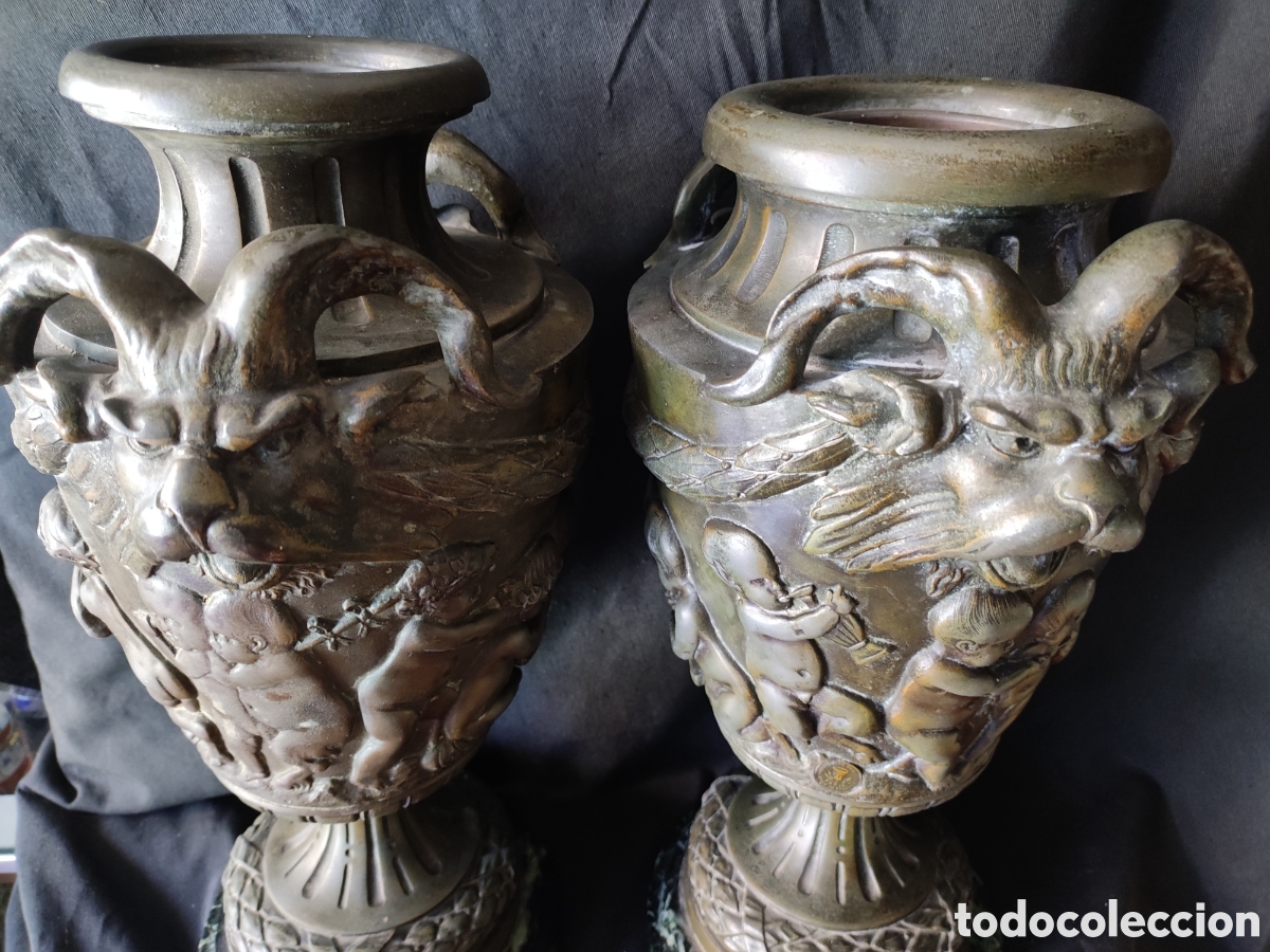 Antig&uuml;edades: Pareja de copas siglo XIX. - Foto 2
