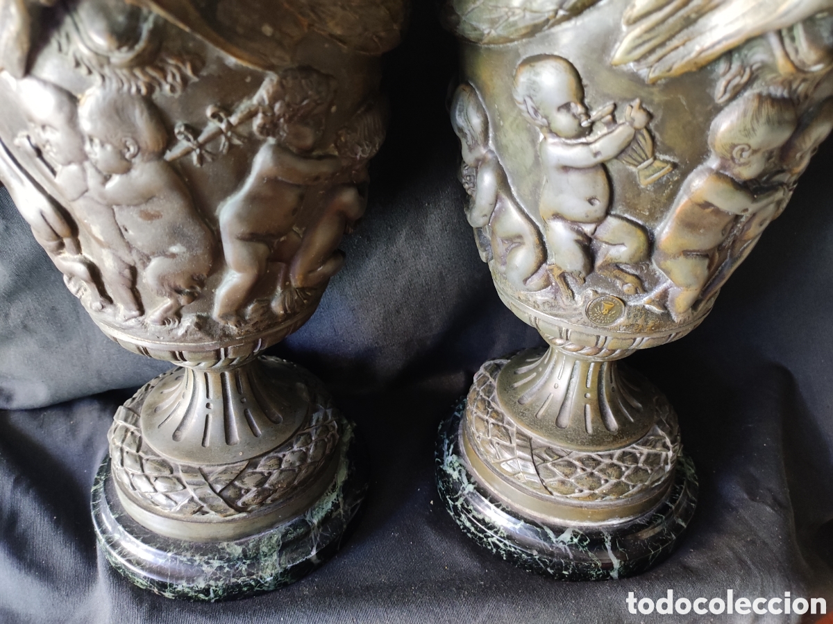 Antig&uuml;edades: Pareja de copas siglo XIX. - Foto 3