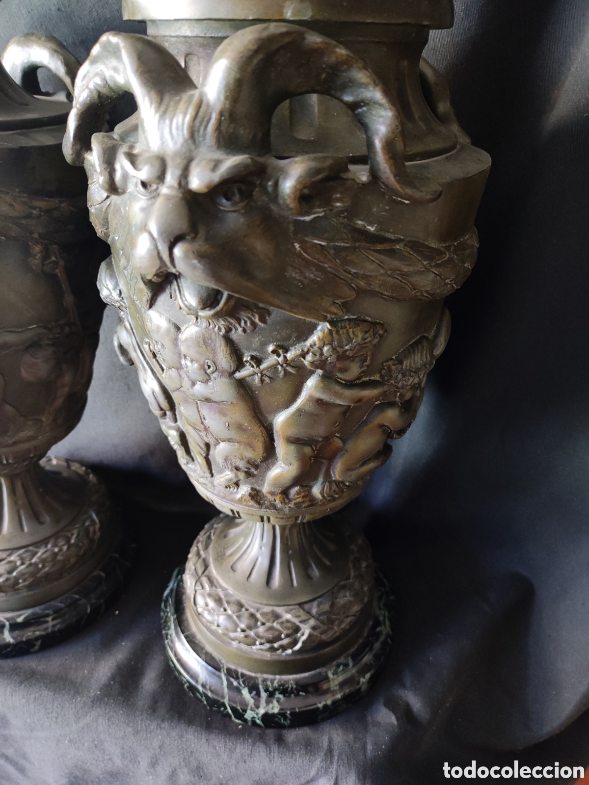 Antig&uuml;edades: Pareja de copas siglo XIX. - Foto 5