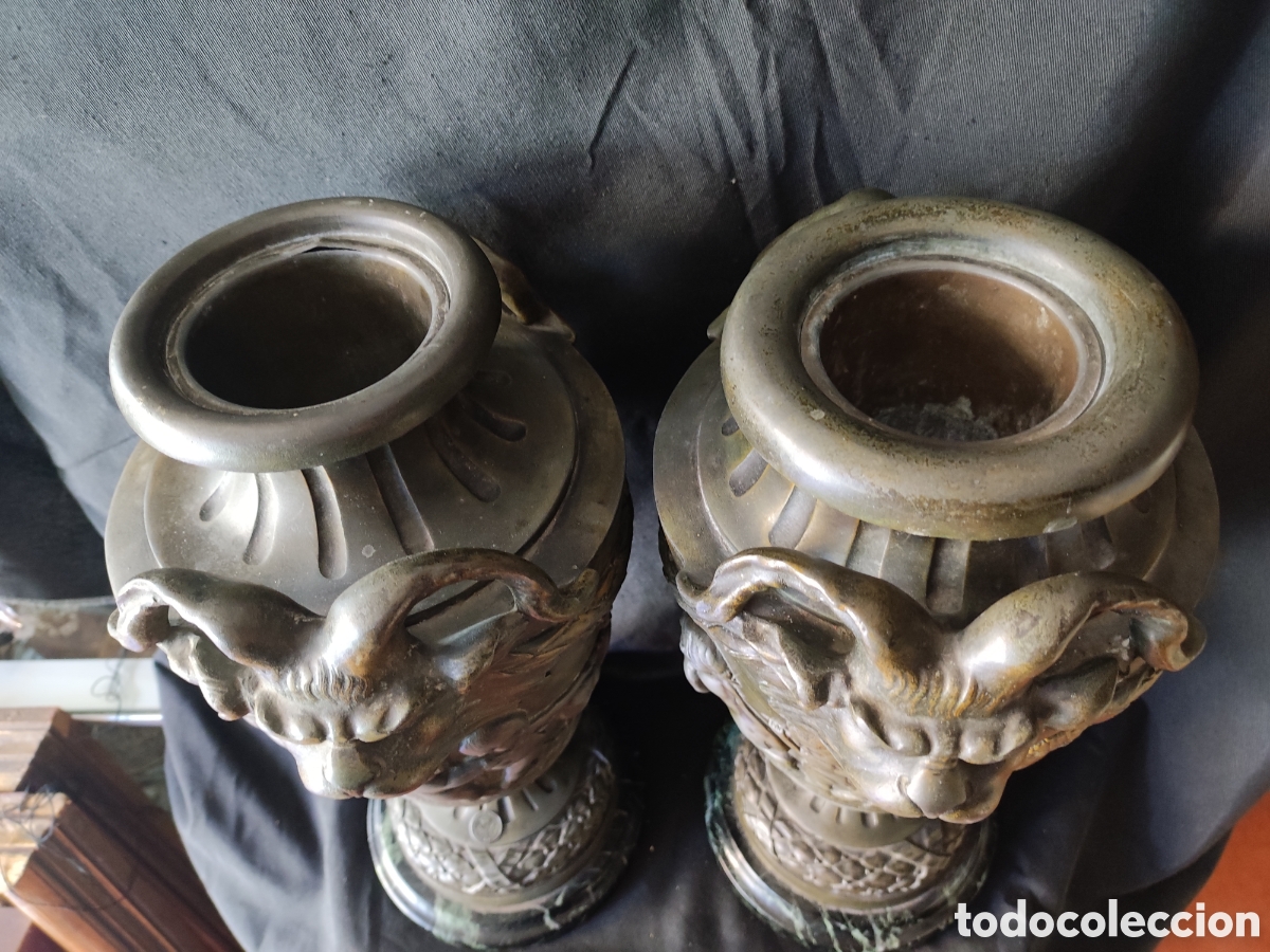 Antig&uuml;edades: Pareja de copas siglo XIX. - Foto 6