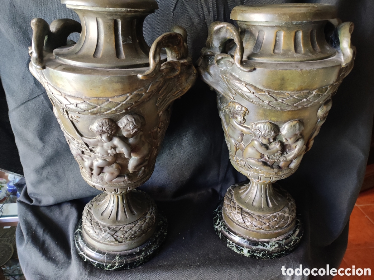 Antig&uuml;edades: Pareja de copas siglo XIX. - Foto 1