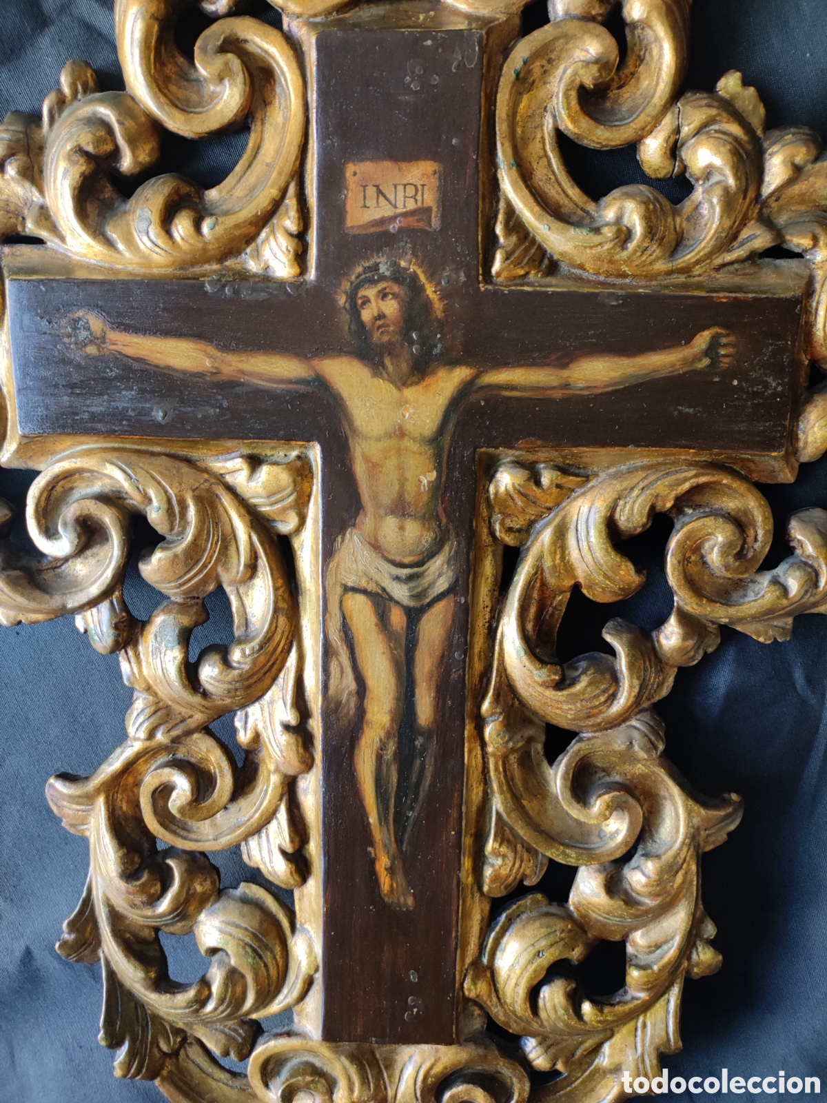 Antig&uuml;edades: Cristo pintado con marco - Foto 2