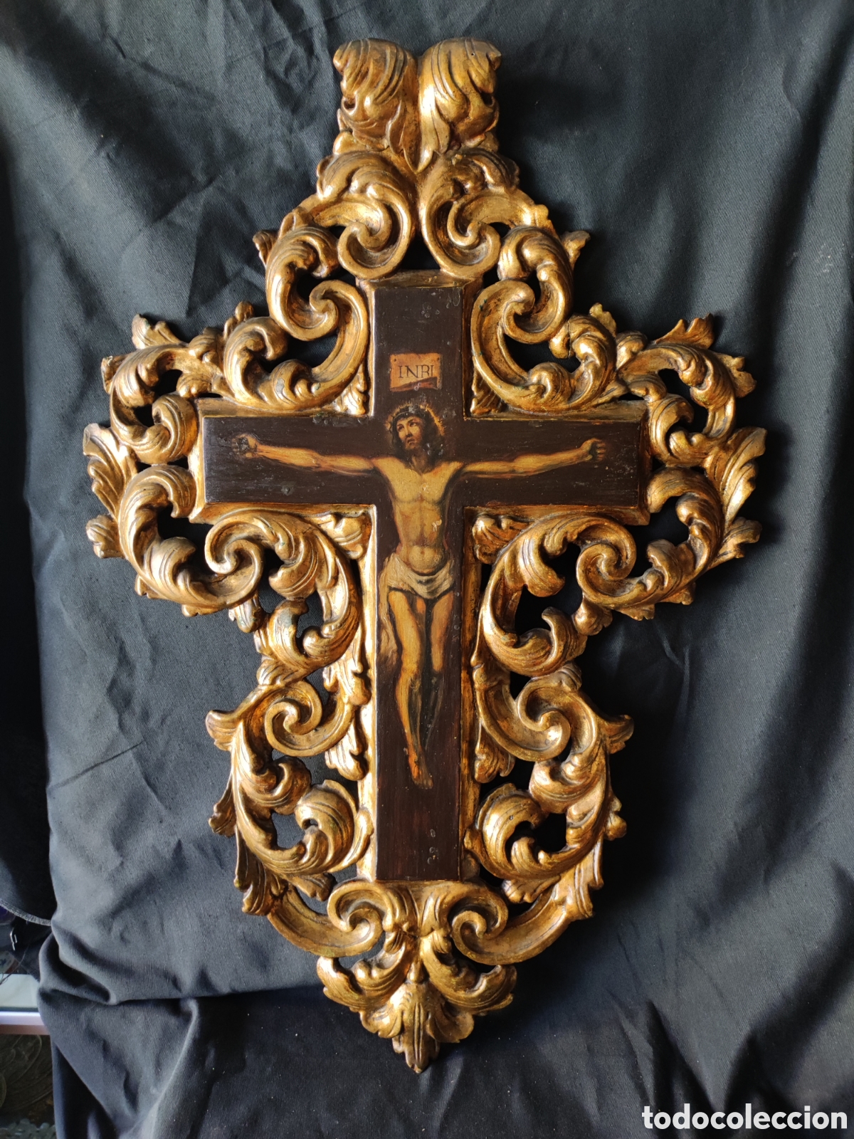 Antig&uuml;edades: Cristo pintado con marco - Foto 1