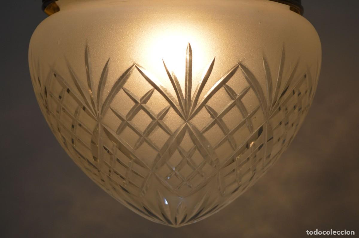 Antig&uuml;edades: Plaf&oacute;n art-dec&oacute; cristal cortado - Foto 5