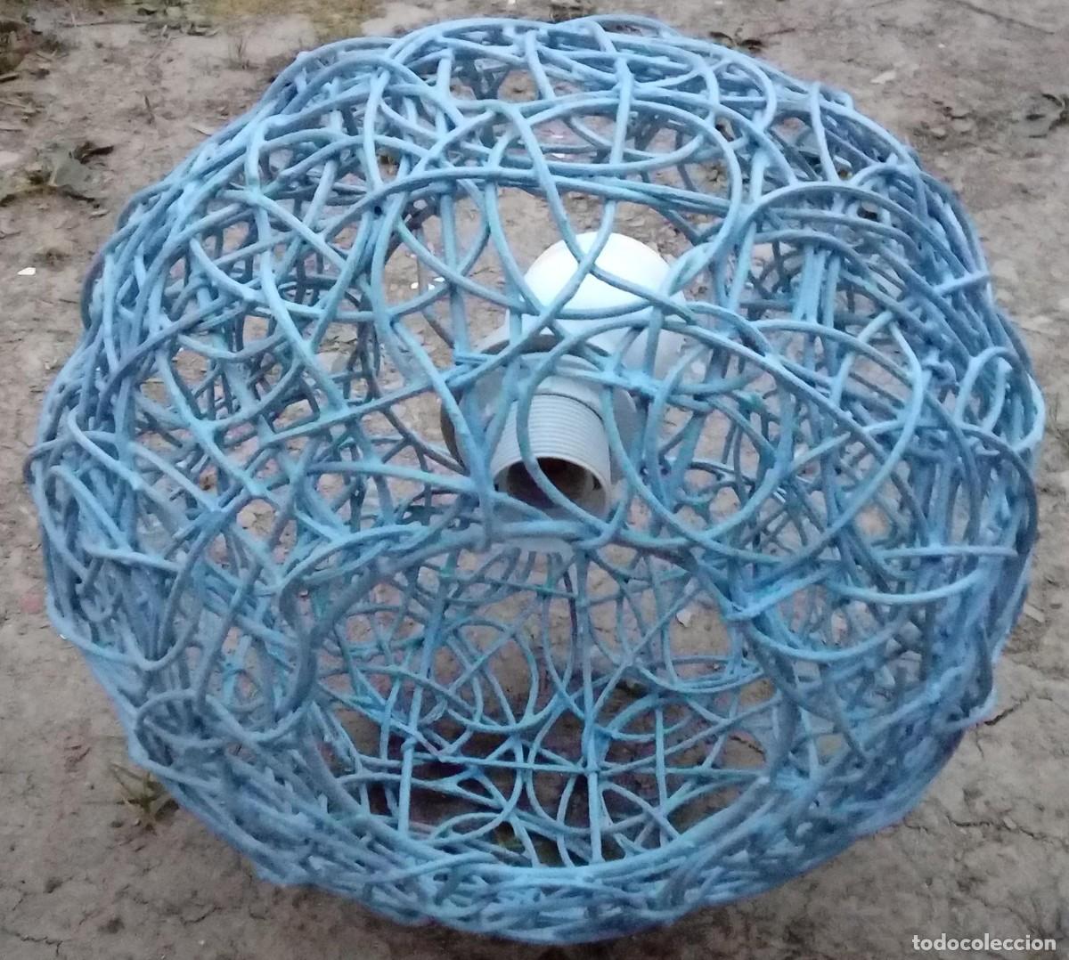 Antig&uuml;edades: Lampara de techo azul - Foto 2