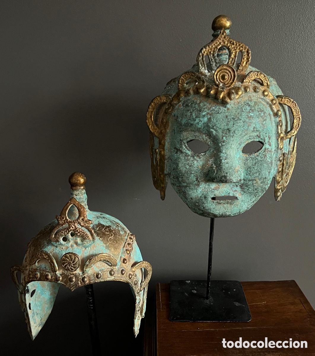 Antig&uuml;edades: Corona y M&aacute;scara de bronce - Foto 1
