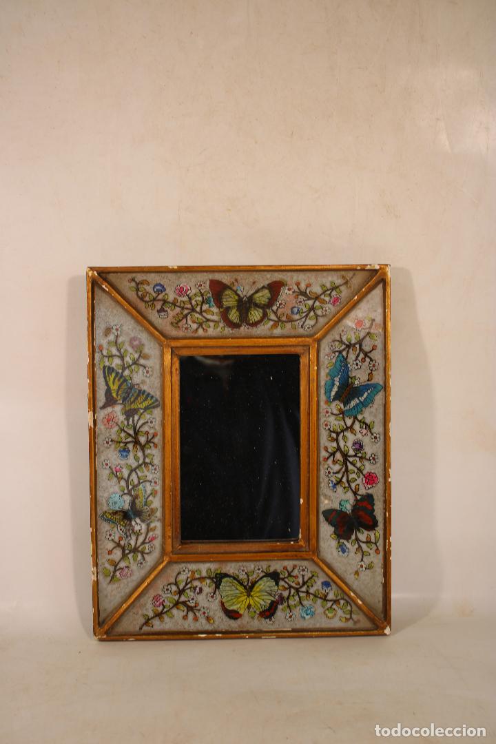 Antig&uuml;edades: espejo con mariposas - Foto 3