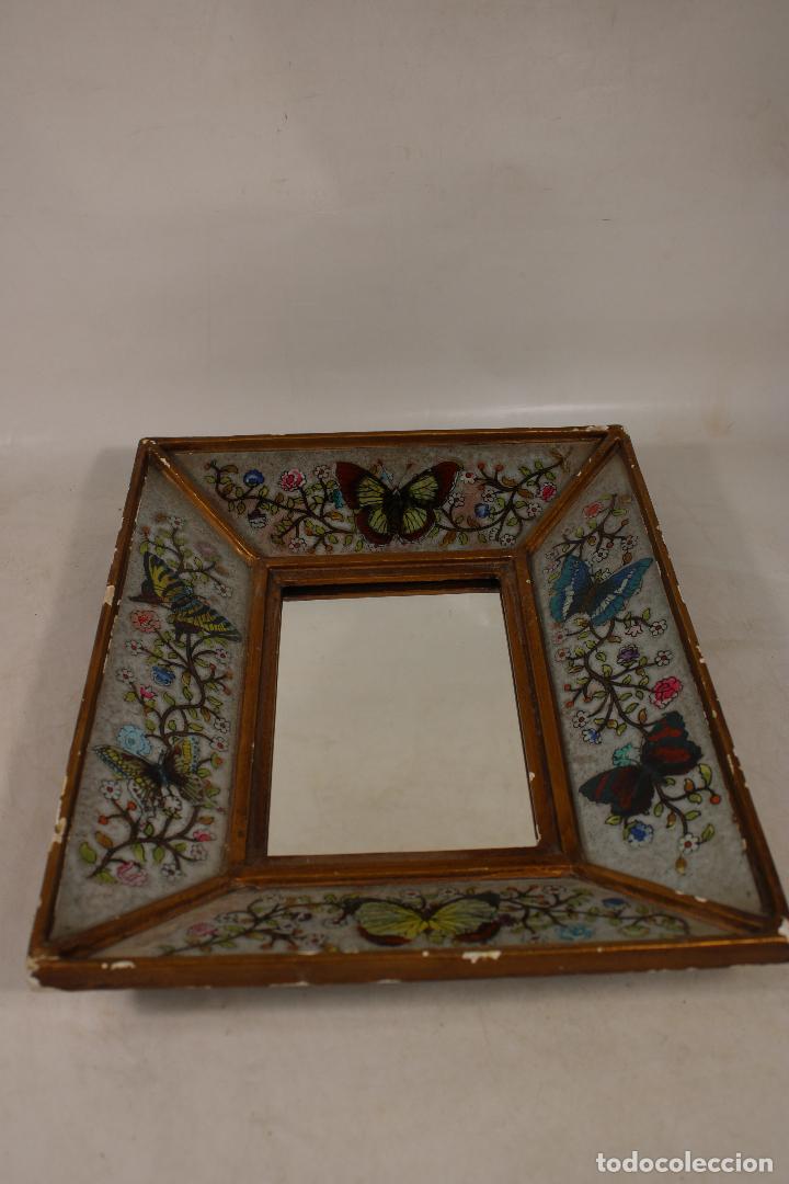 Antig&uuml;edades: espejo con mariposas - Foto 5