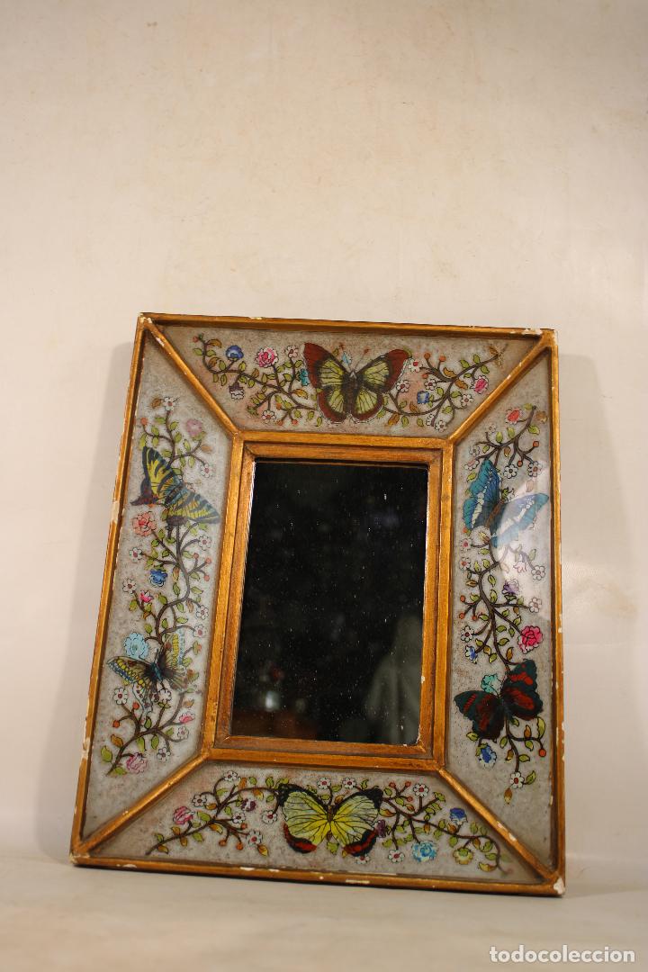 Antig&uuml;edades: espejo con mariposas - Foto 7