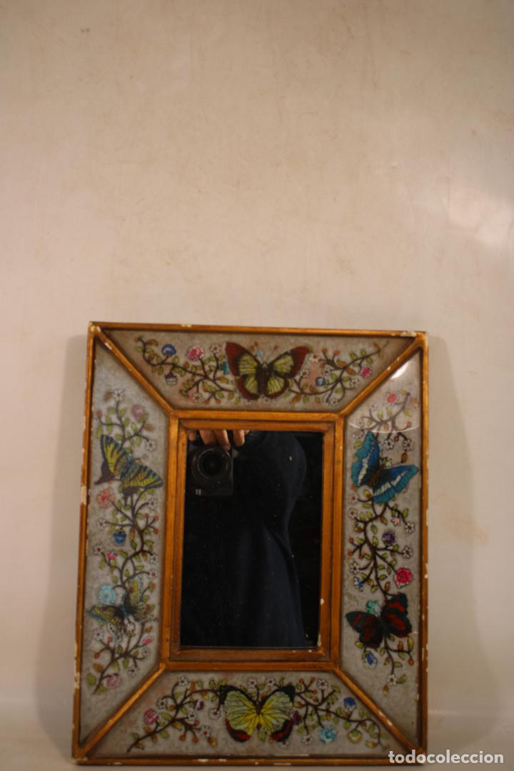 Antig&uuml;edades: espejo con mariposas - Foto 8