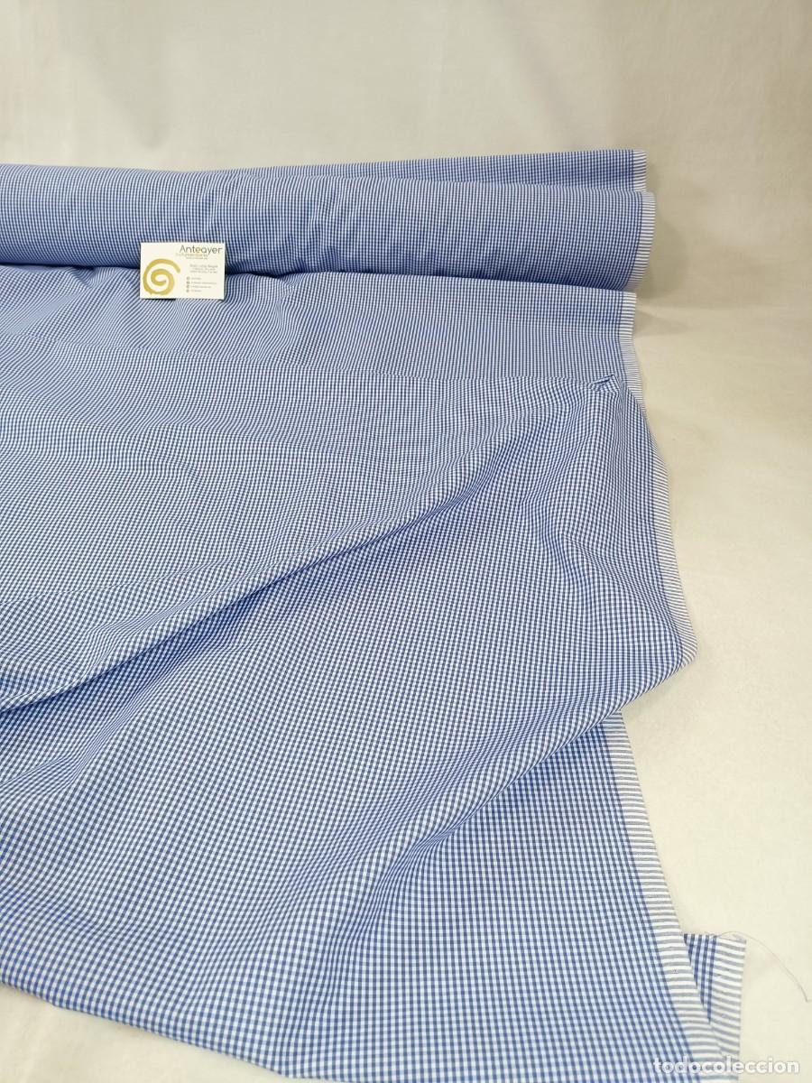 Antig&uuml;edades: TEJIDO DE CUADRITOS AZUL Y BLANCO - Foto 5
