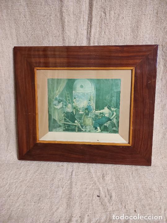 Antig&uuml;edades: Marco plano de madera de caoba.S XIX. - Foto 1