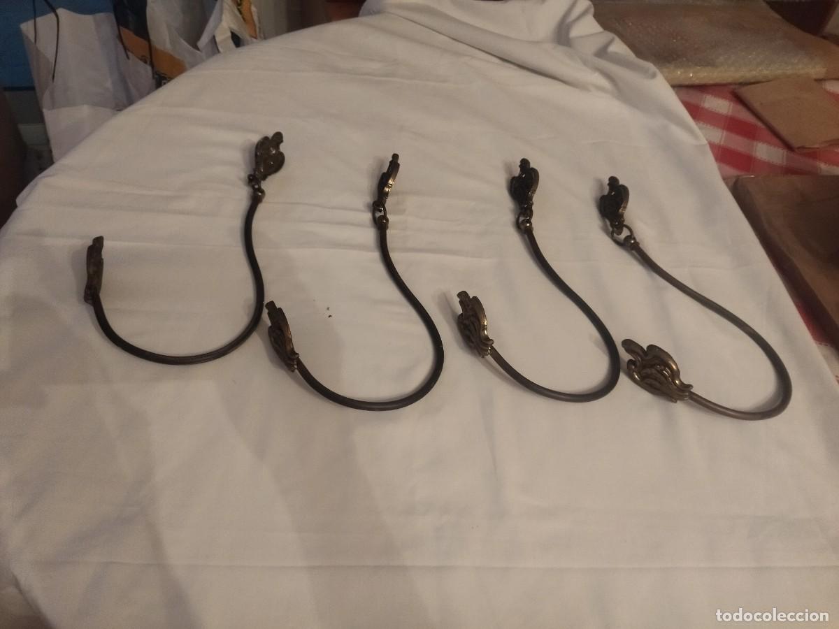 Antig&uuml;edades: Lote de 4 percheros de pared de bronce y laton - Foto 5