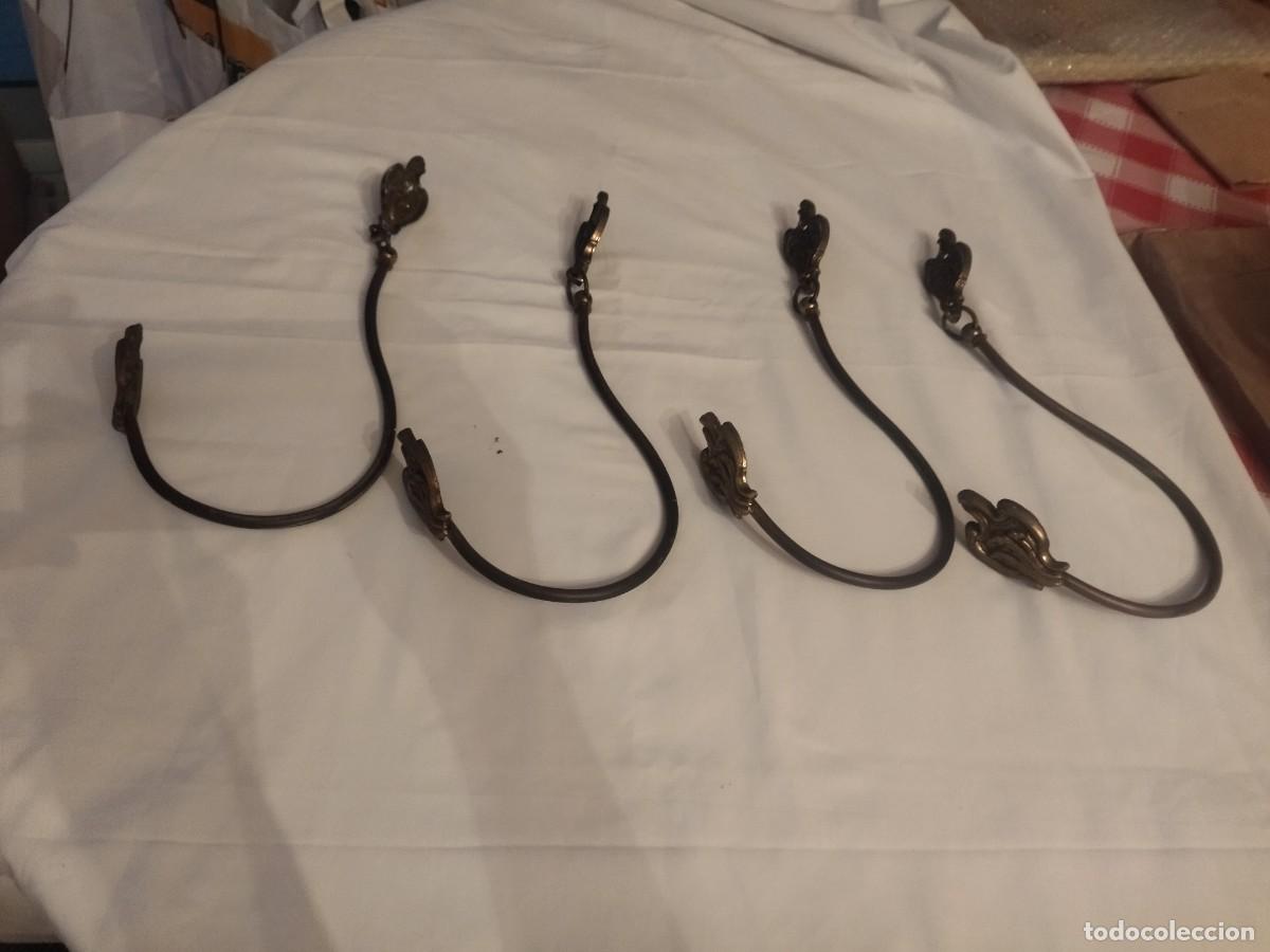 Antig&uuml;edades: Lote de 4 percheros de pared de bronce y laton - Foto 6