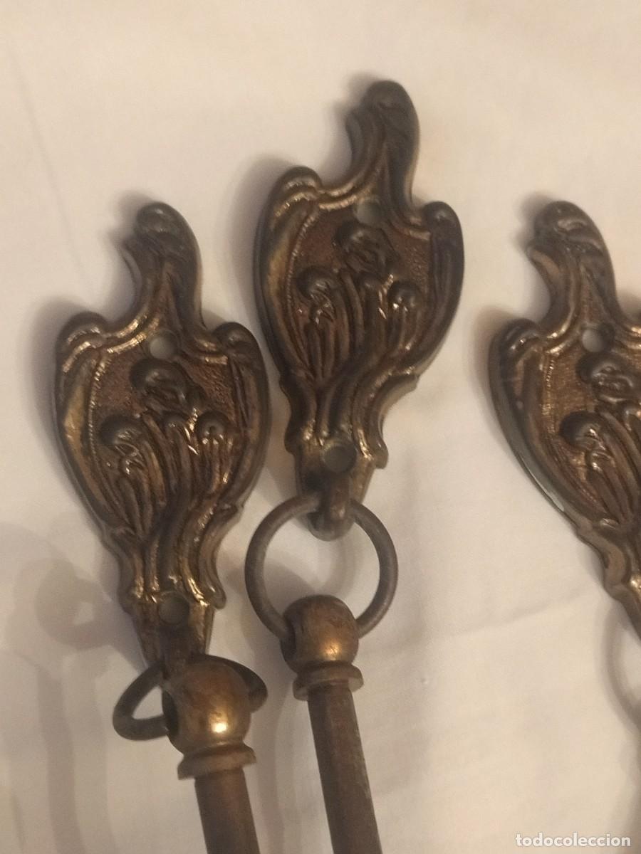 Antig&uuml;edades: Lote de 4 percheros de pared de bronce y laton - Foto 11