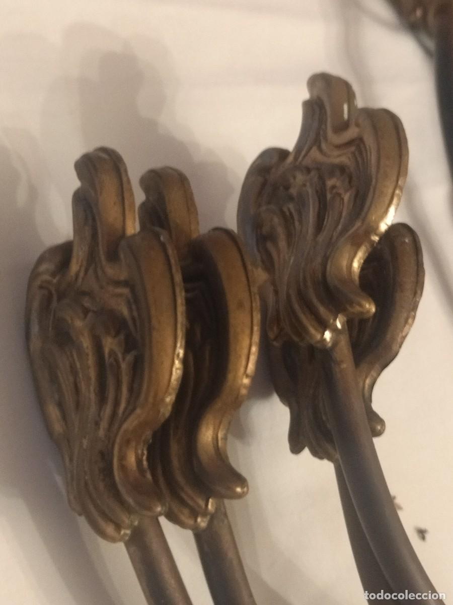 Antig&uuml;edades: Lote de 4 percheros de pared de bronce y laton - Foto 13
