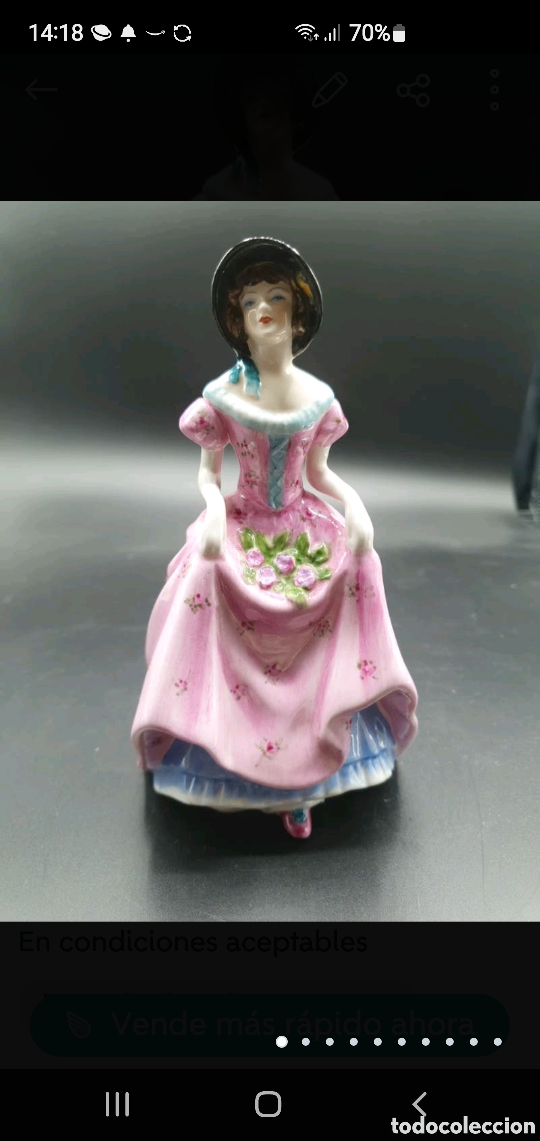 Oggetti Antichi: Dama recogiendo flores