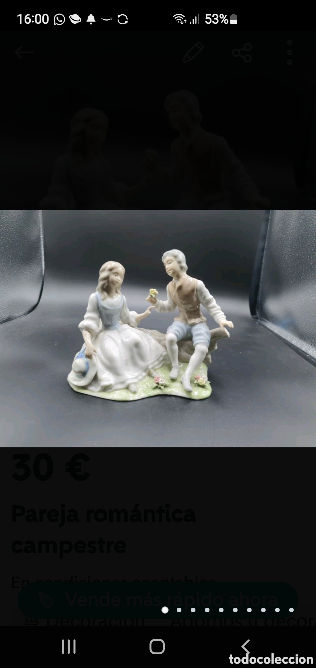 Oggetti Antichi: Pareja rom&aacute;ntica campestre