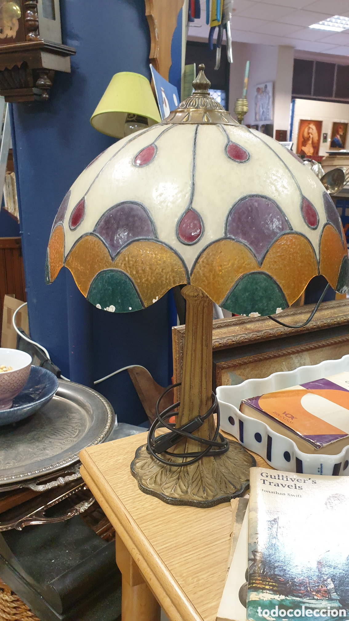 Antig&uuml;edades: Antigua l&aacute;mpara de mesa - Foto 1