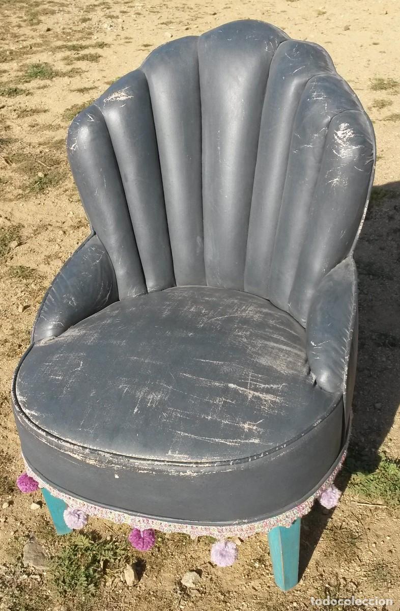 Antig&uuml;edades: BUTACA GRIS VINTAGE A RESTAURAR - Foto 2