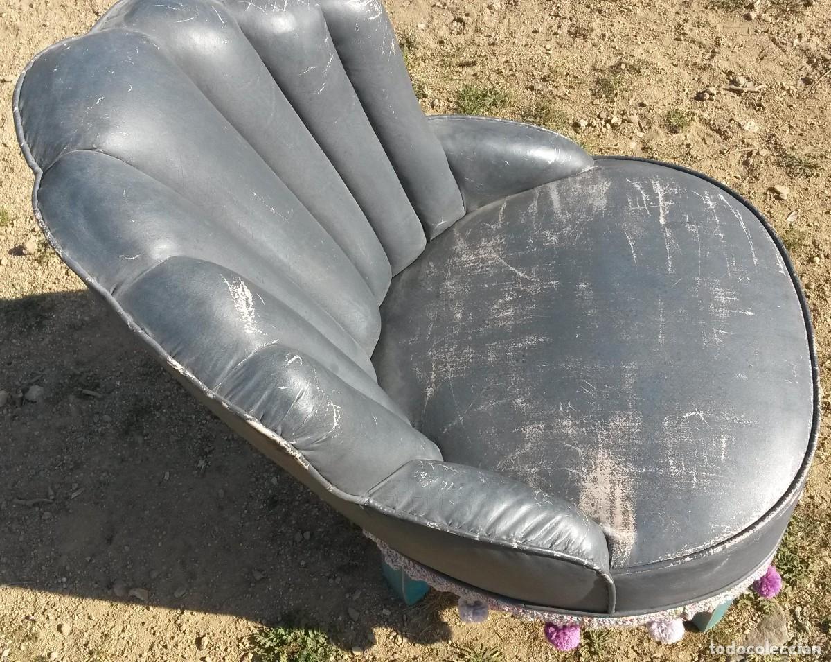 Antig&uuml;edades: BUTACA GRIS VINTAGE A RESTAURAR - Foto 3
