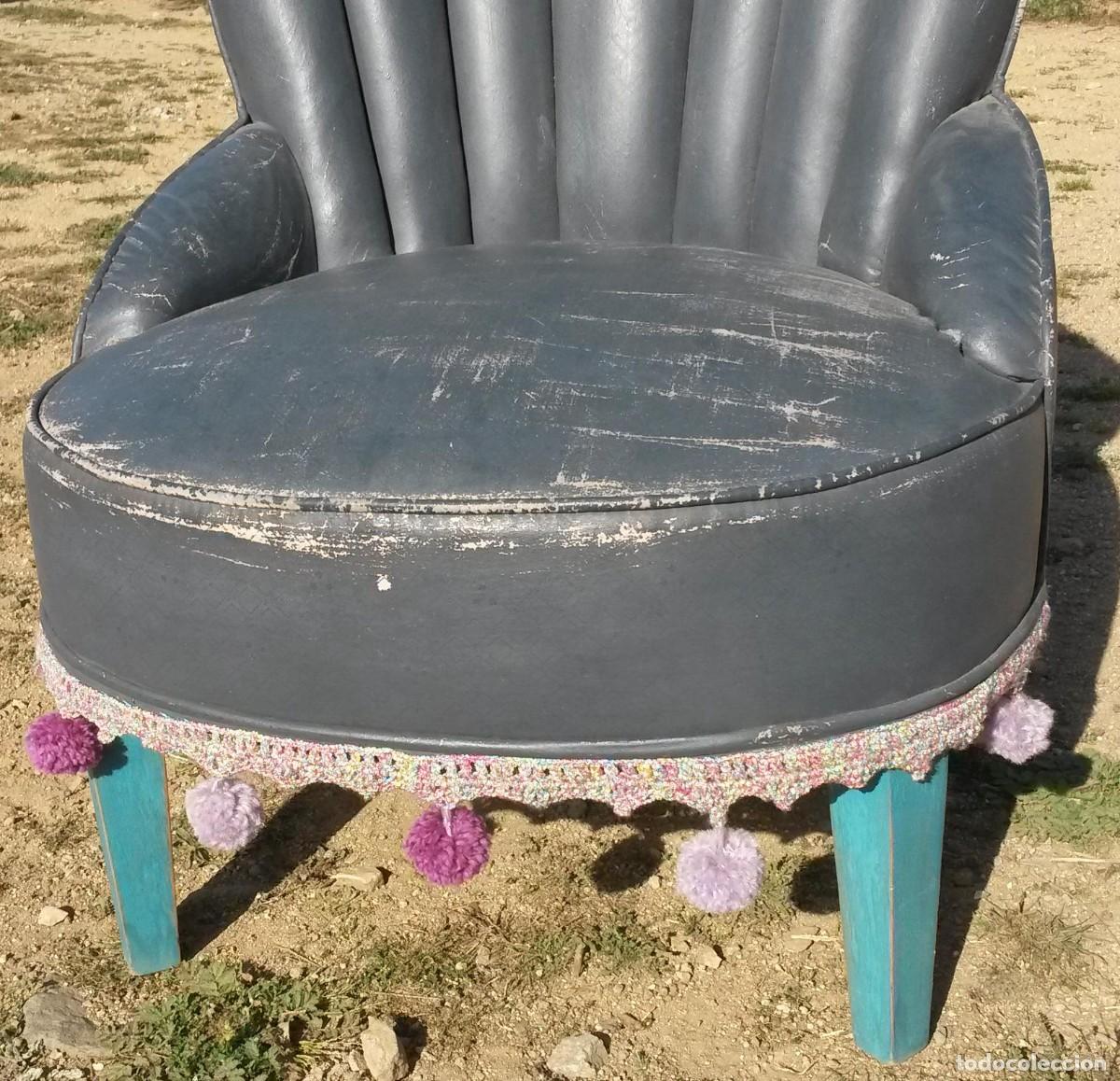 Antig&uuml;edades: BUTACA GRIS VINTAGE A RESTAURAR - Foto 5